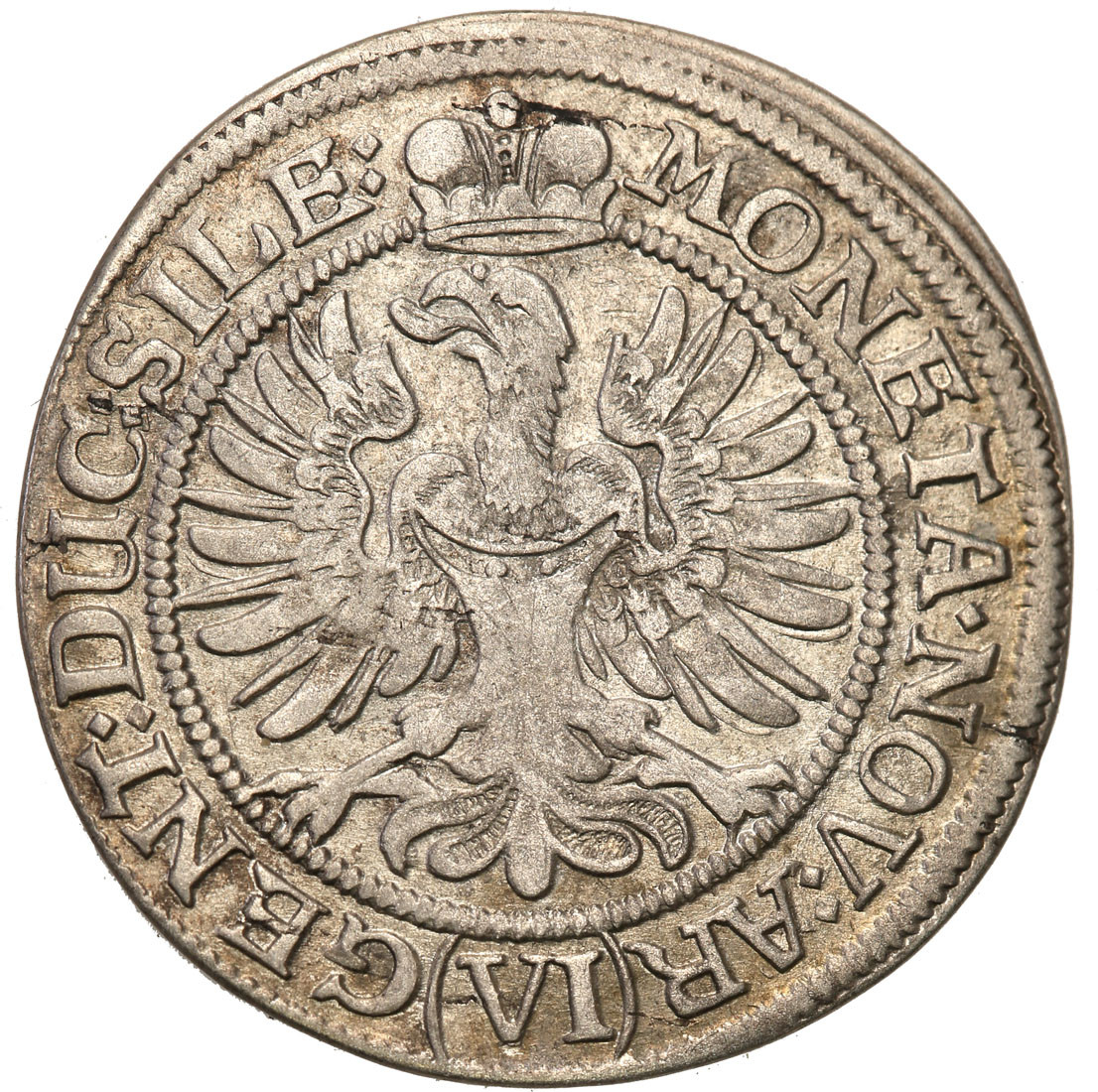 Śląsk, ks. legnicko-brzesko-wołowskie. Luise von Anhalt (1673-1680). 6 krajcarów 1673, Brzeg